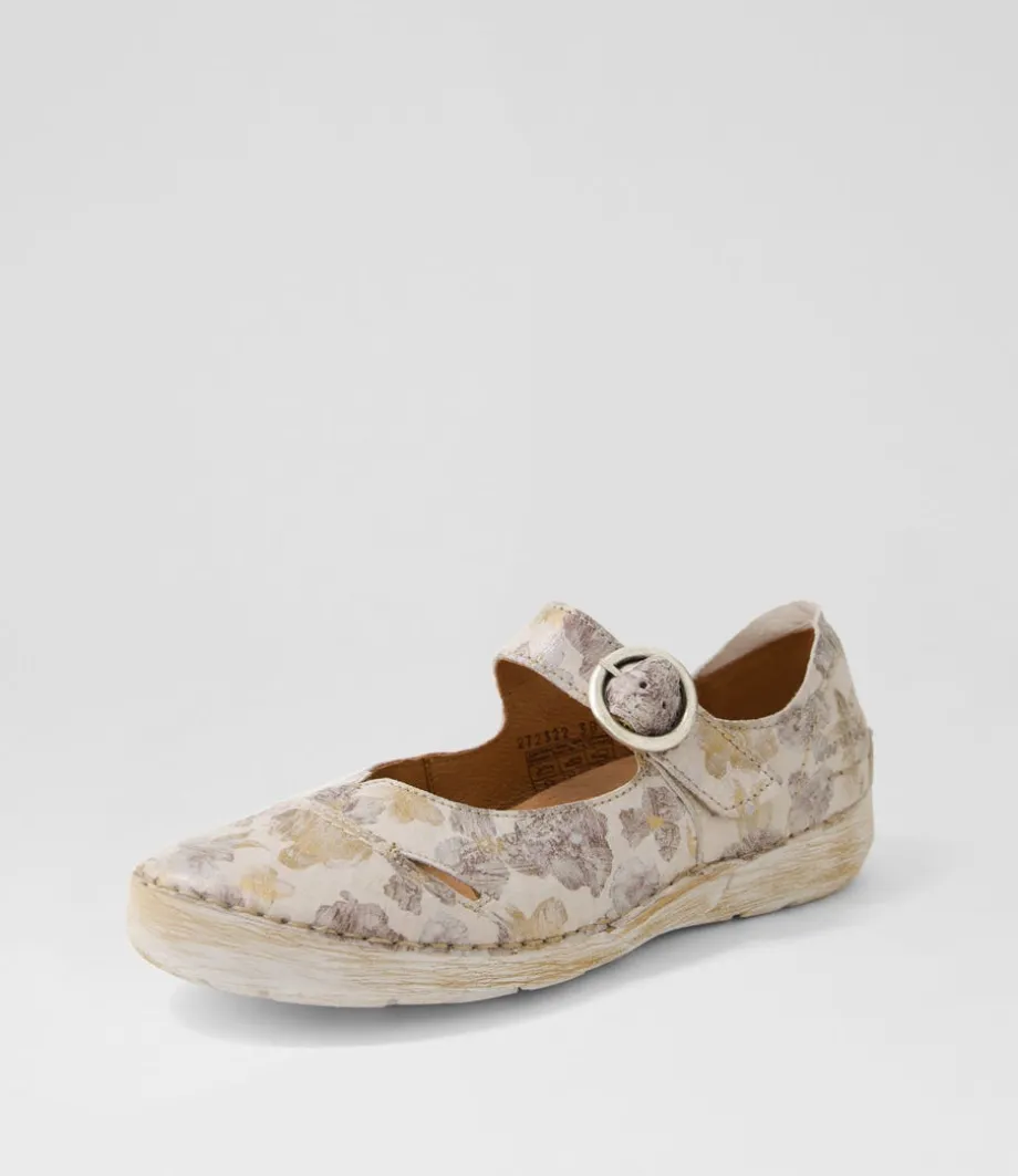 Fergey 80 Creme Multi Leather Mary Janes