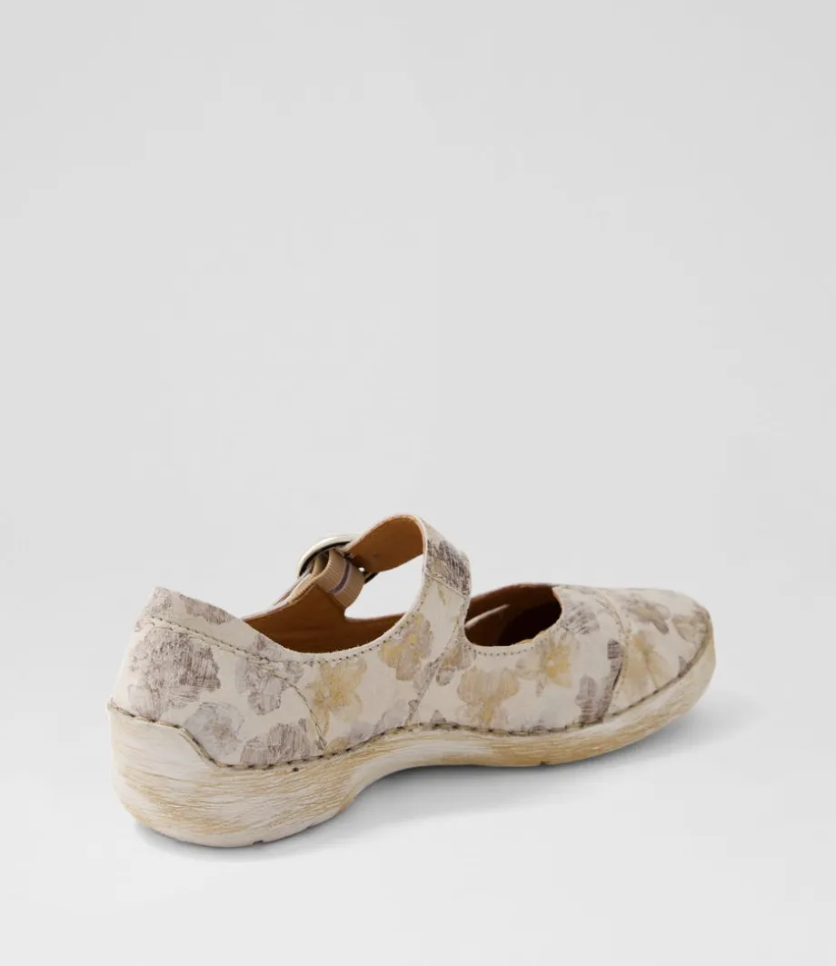 Fergey 80 Creme Multi Leather Mary Janes