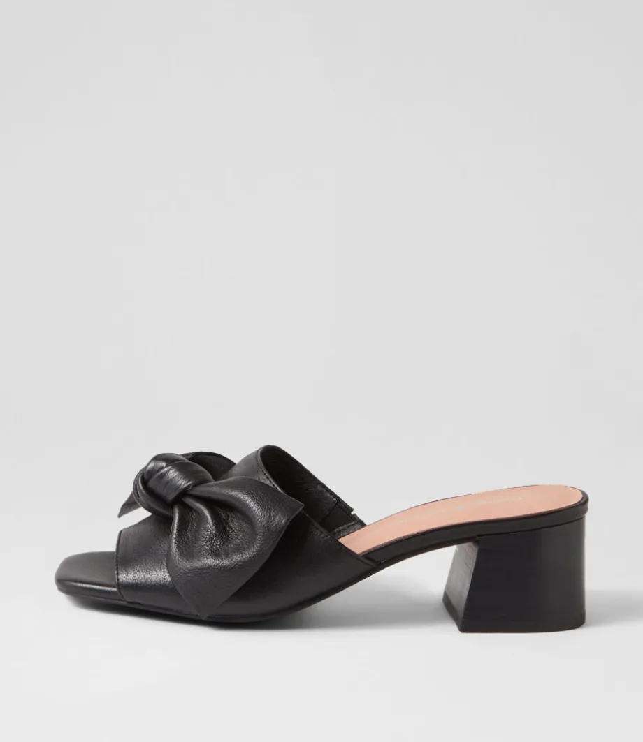 Finchy Black Heel Leather Mules