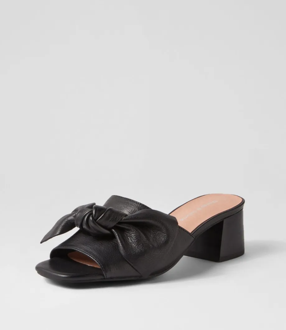 Finchy Black Heel Leather Mules