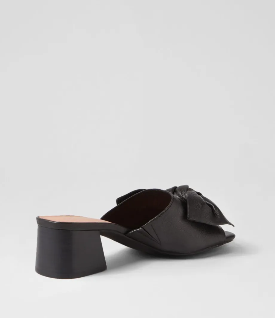 Finchy Black Heel Leather Mules
