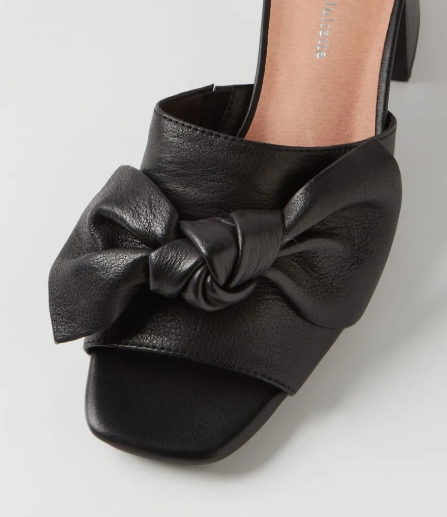 Finchy Black Heel Leather Mules