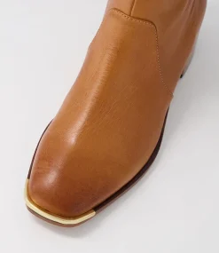 Firat New Tan Leather Ankle Boots