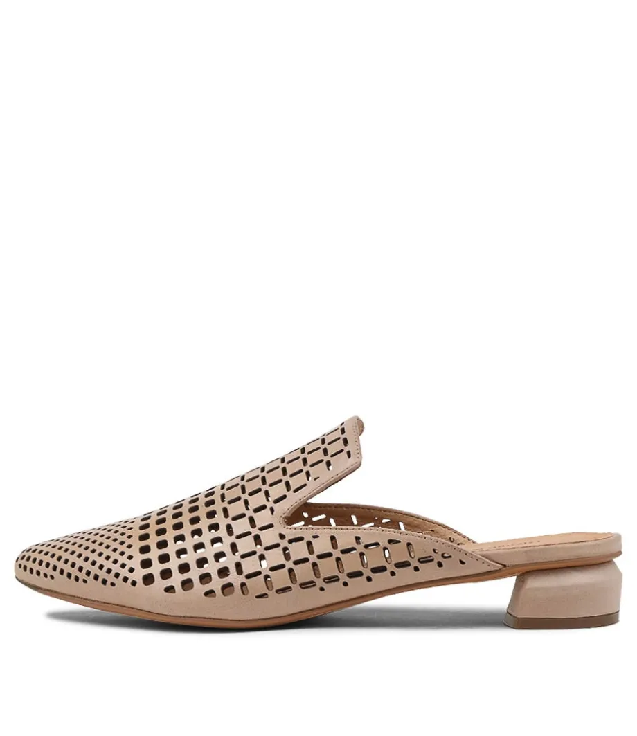 Flan Nude Leather Mules