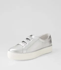Fletary Silver Leather Sneakers