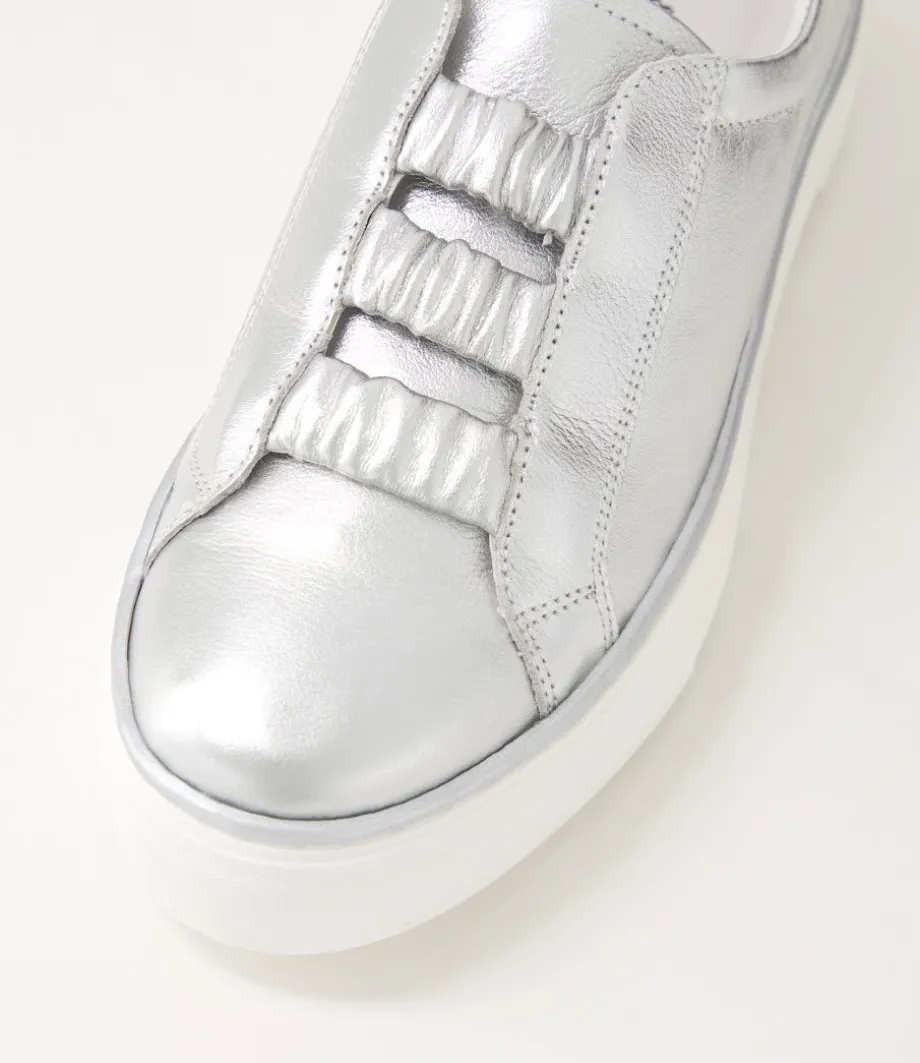 Fletary Silver Leather Sneakers