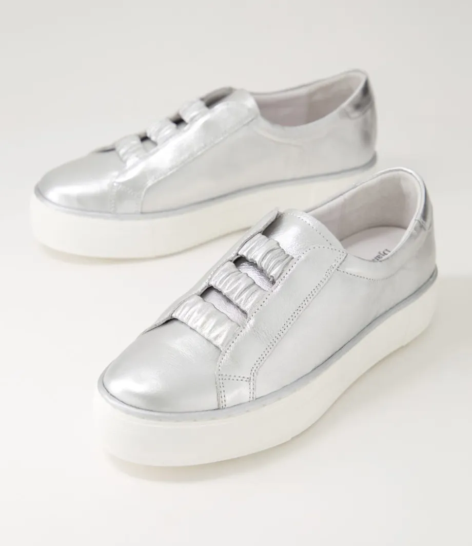 Fletary Silver Leather Sneakers