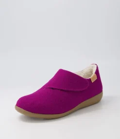 Fliss Xw Dark Fuchsia Fabric Flat Shoes