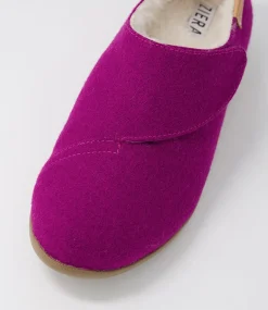 Fliss Xw Dark Fuchsia Fabric Flat Shoes