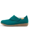 Fliss Xw Teal Fabric Slippers