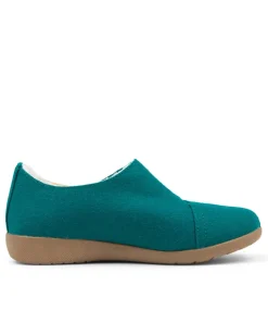 Fliss Xw Teal Fabric Slippers