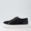 Florina Black Lace Leather Sneakers
