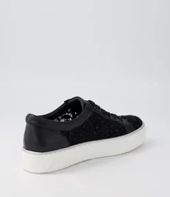 Florina Black Lace Leather Sneakers