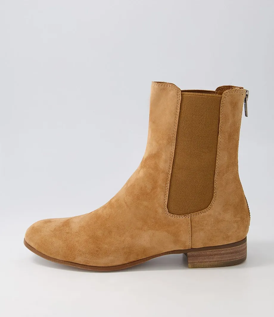 Flukie Toffee Suede Ankle Boots