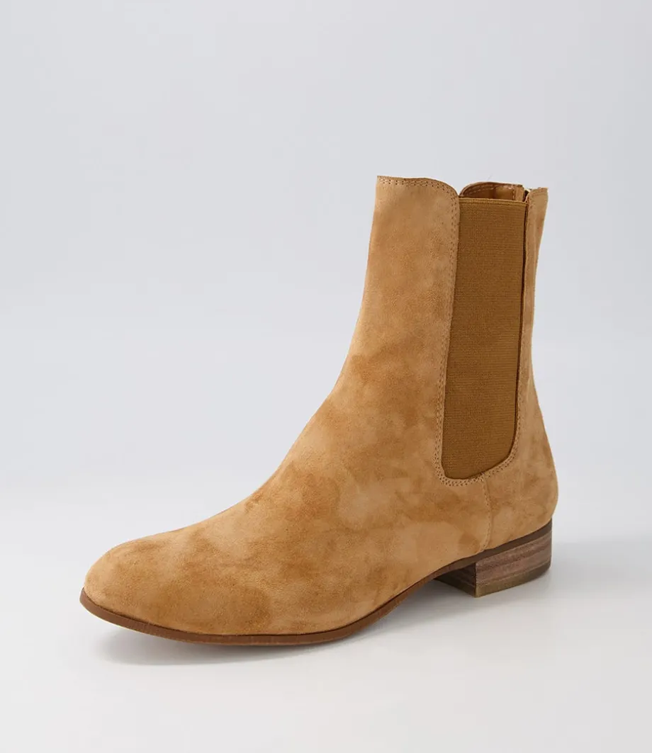 Flukie Toffee Suede Ankle Boots