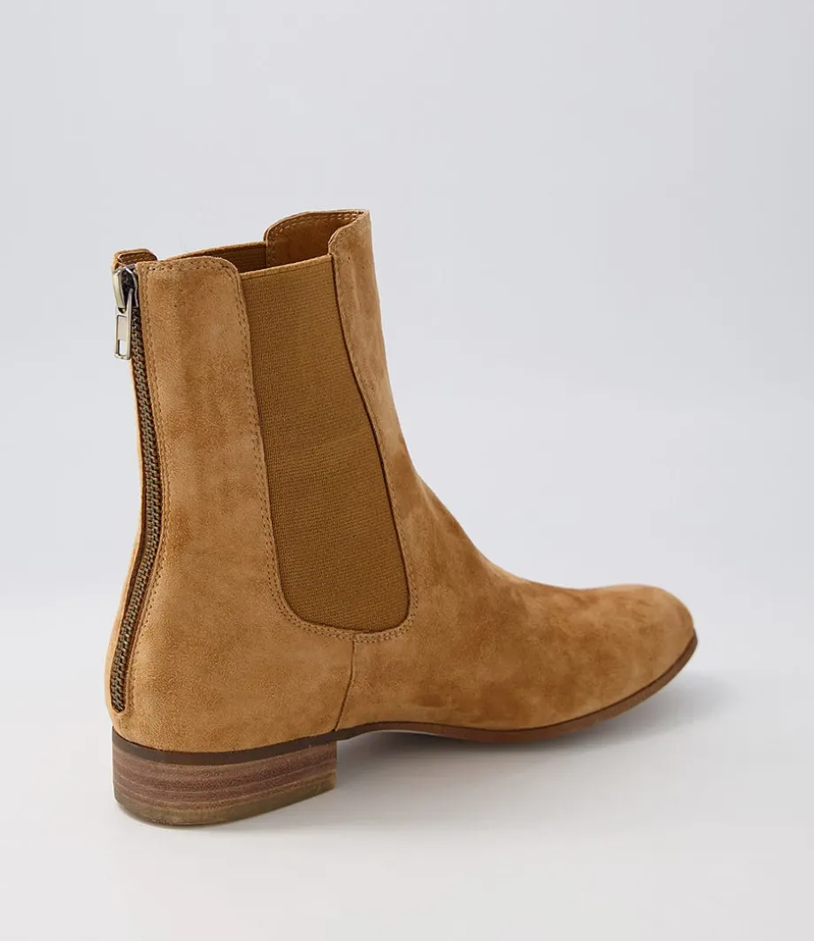 Flukie Toffee Suede Ankle Boots