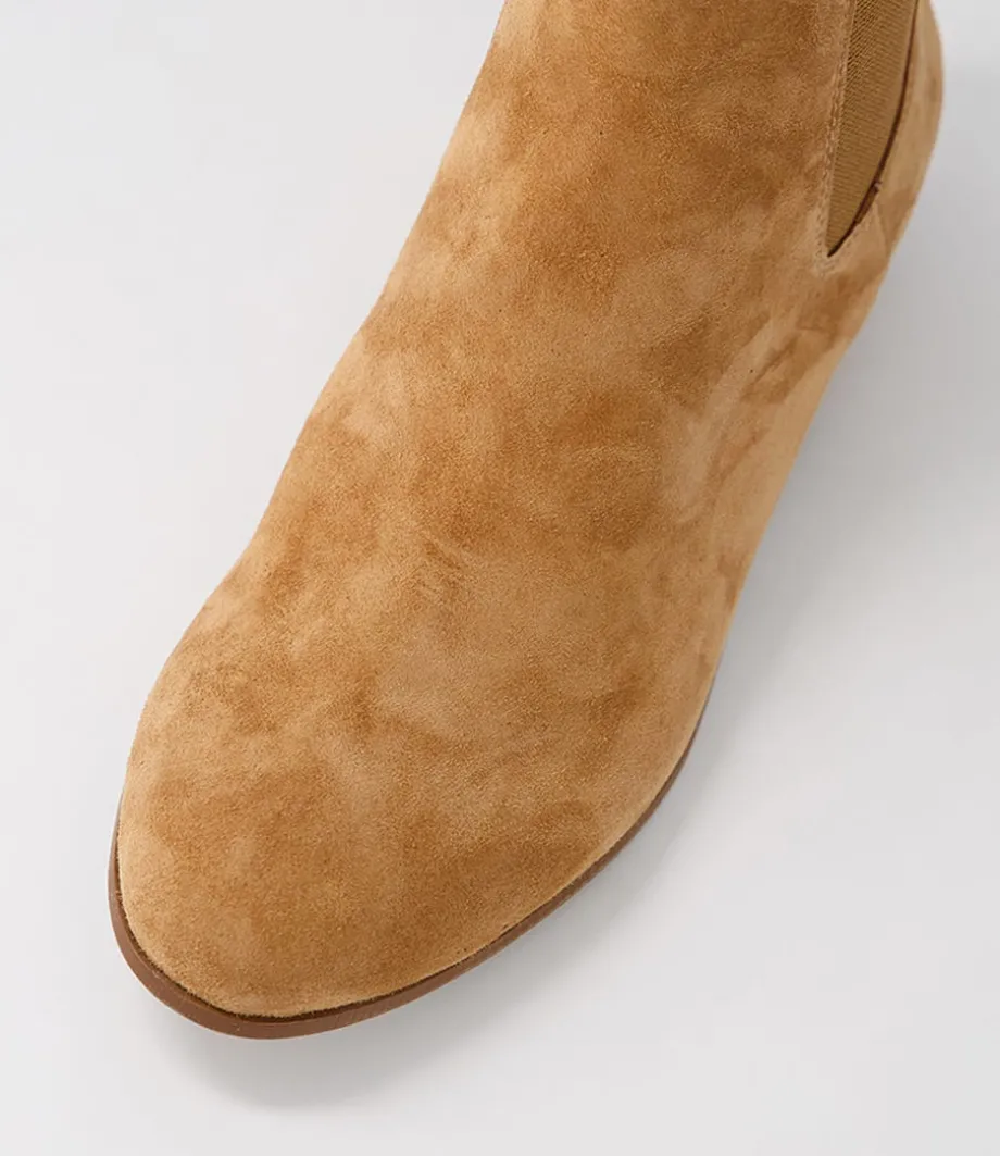 Flukie Toffee Suede Ankle Boots