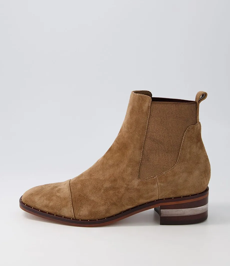Forda Choc Bronze Suede Elastic Chelsea Boots