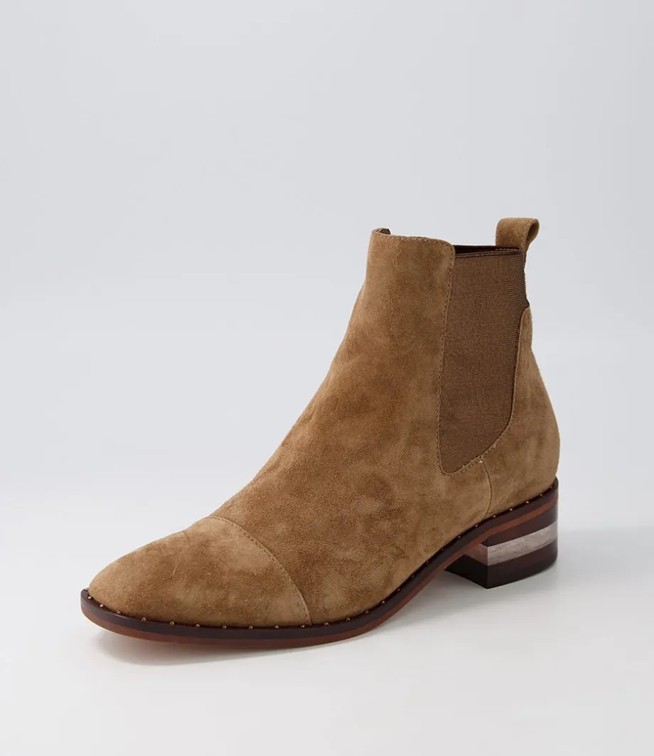 Forda Choc Bronze Suede Elastic Chelsea Boots