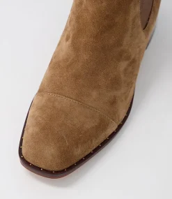 Forda Choc Bronze Suede Elastic Chelsea Boots