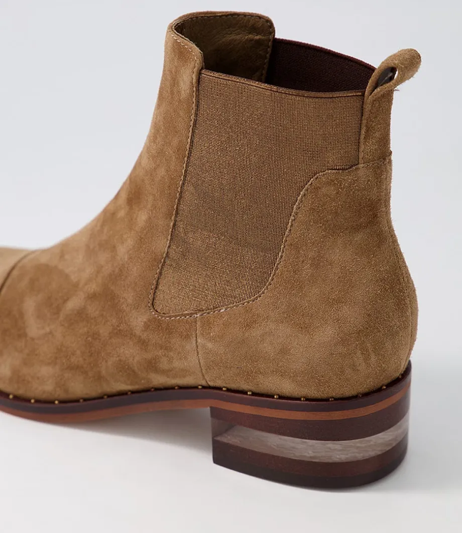 Forda Choc Bronze Suede Elastic Chelsea Boots
