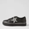 Foxxie Black Silver Leather Jewels Sneakers