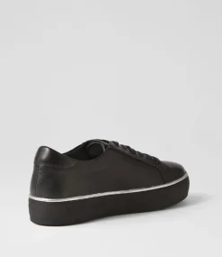 Foxxie Black Silver Leather Jewels Sneakers