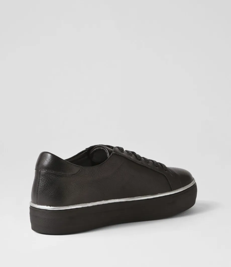 Foxxie Black Silver Leather Jewels Sneakers