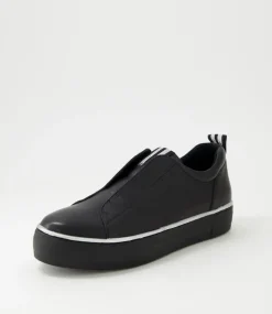 Fredie Black Silver Leather Sneakers