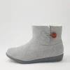 Frilla Xw Grey Beige Fur Fabric Slippers