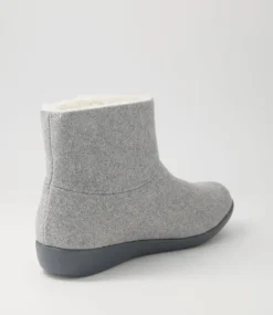 Frilla Xw Grey Beige Fur Fabric Slippers