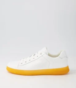 Frisco White Orange Leather Sneakers