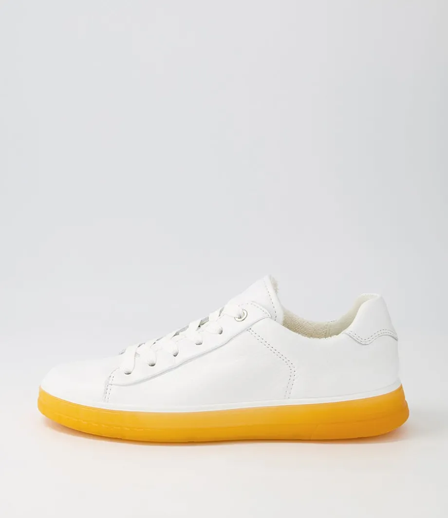 Frisco White Orange Leather Sneakers