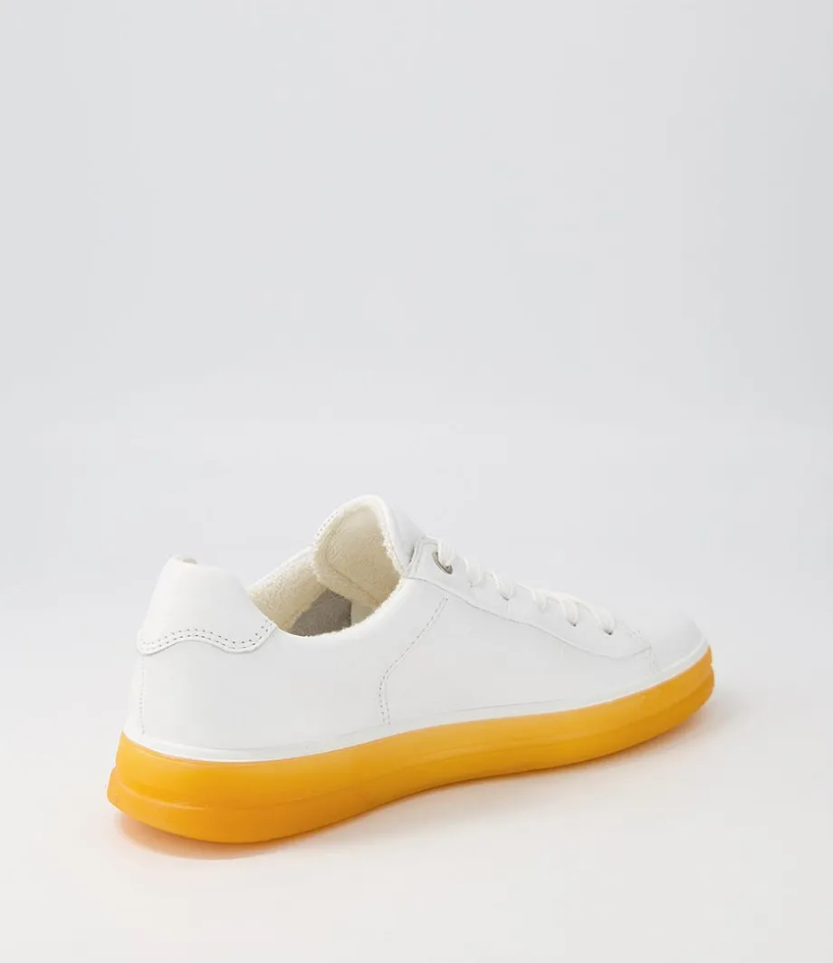 Frisco White Orange Leather Sneakers