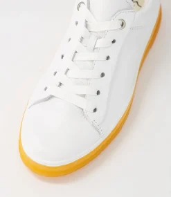 Frisco White Orange Leather Sneakers