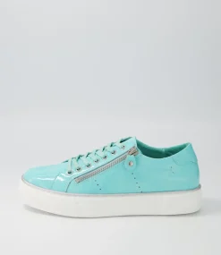 Froggy Light Aqua Patent Leather Sneakers
