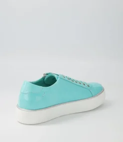 Froggy Light Aqua Patent Leather Sneakers