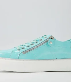 Froggy Light Aqua Patent Leather Sneakers