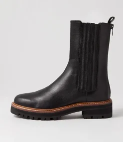 Fryser Black Tumble Leather Ankle Boots