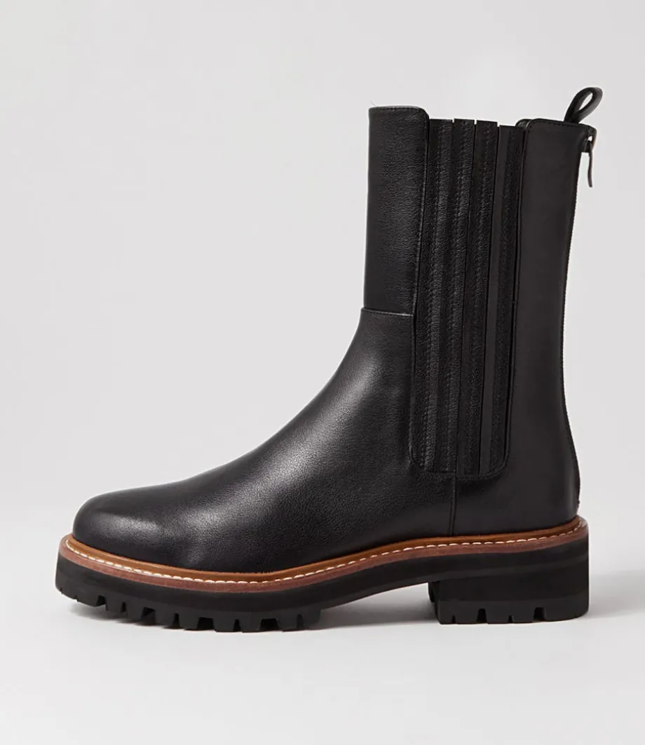 Fryser Black Tumble Leather Ankle Boots