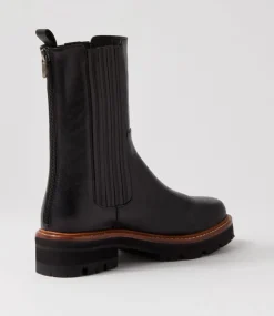 Fryser Black Tumble Leather Ankle Boots