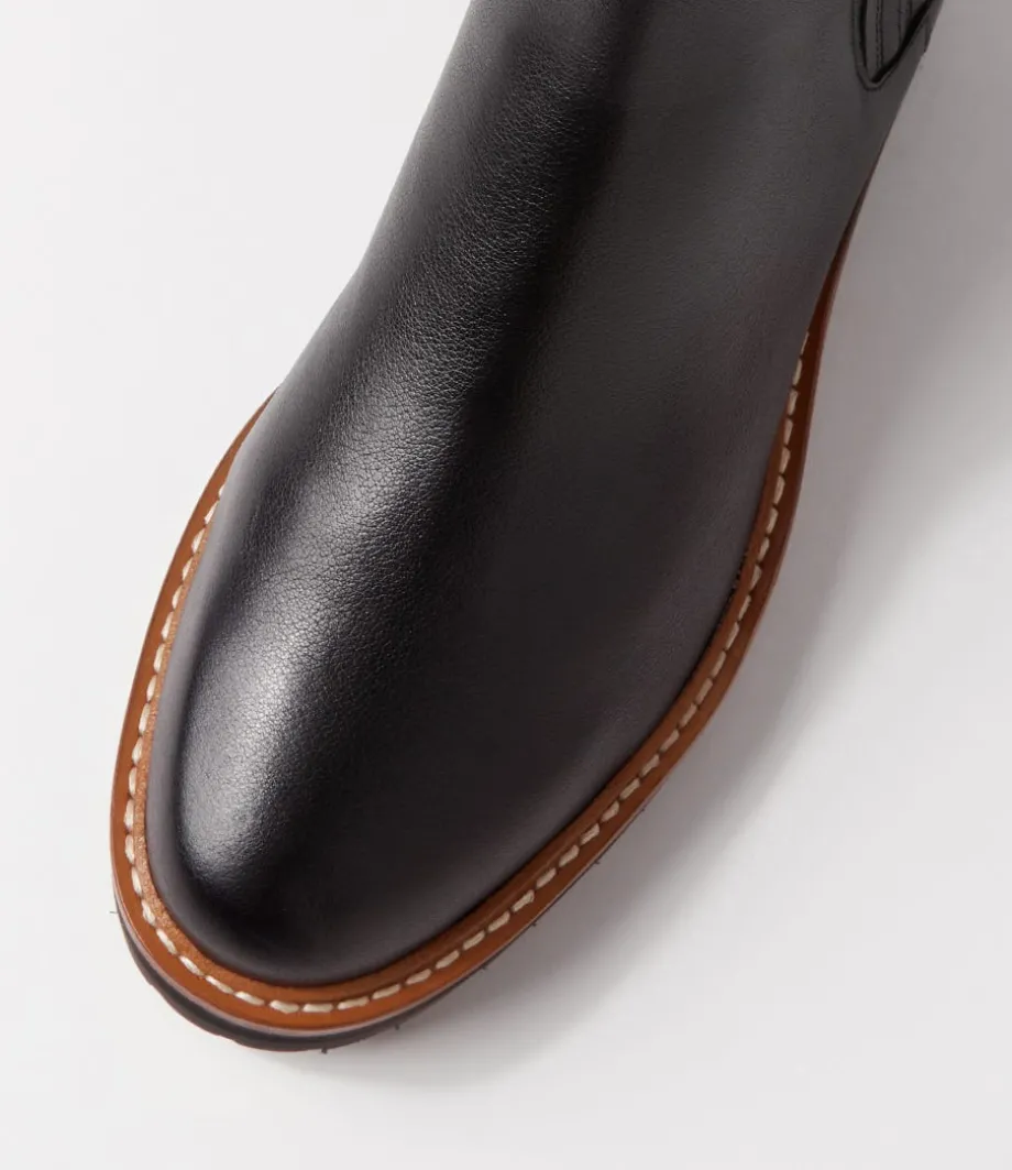 Fryser Black Tumble Leather Ankle Boots