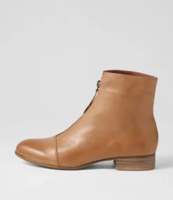 Funda Cognac Leather Ankle Boots