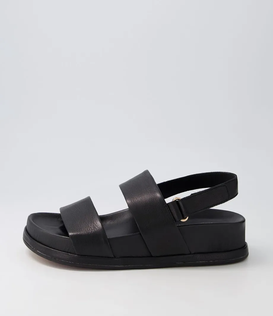 Gabisse Black Leather Sandals