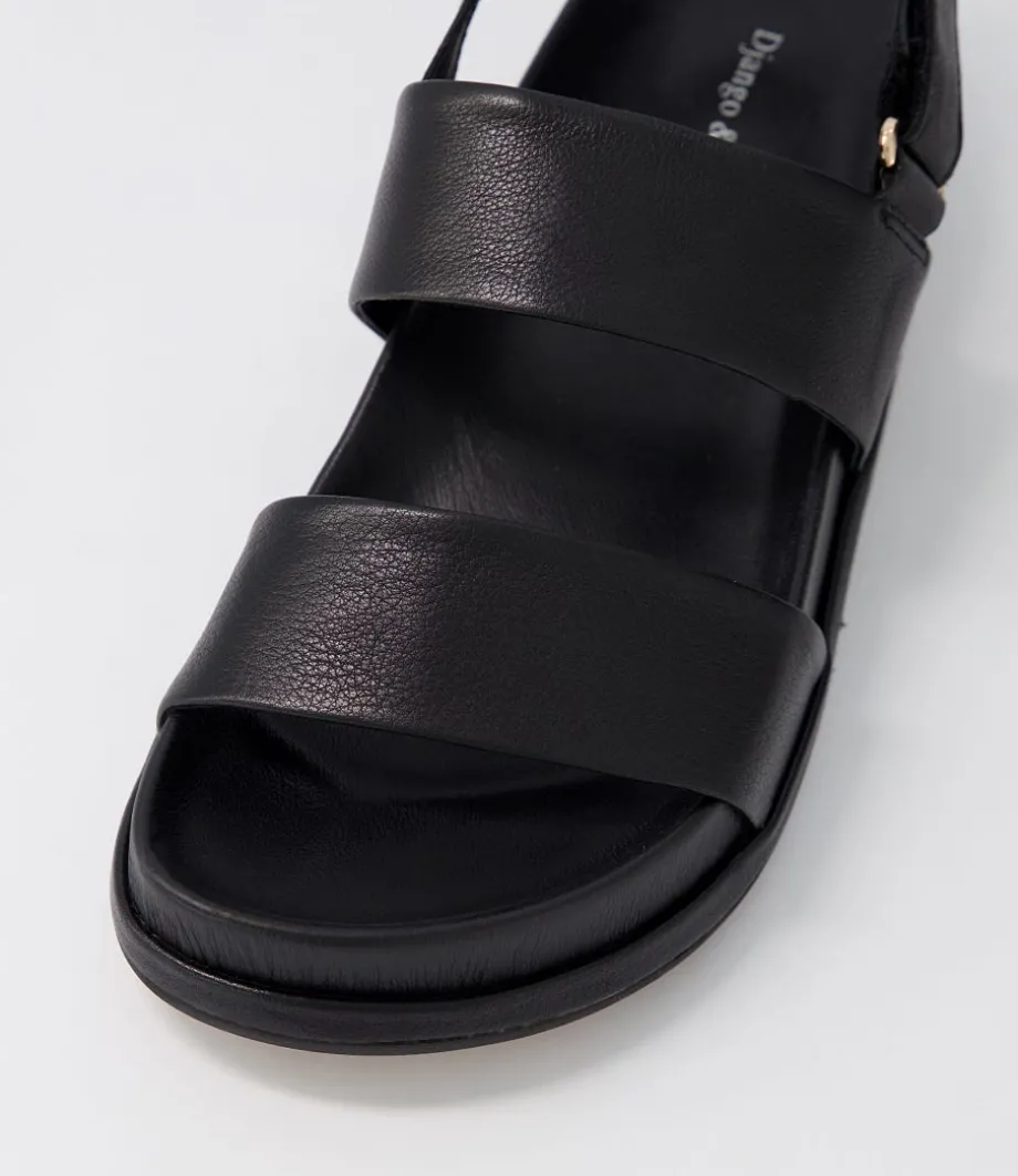 Gabisse Black Leather Sandals