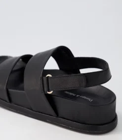 Gabisse Black Leather Sandals