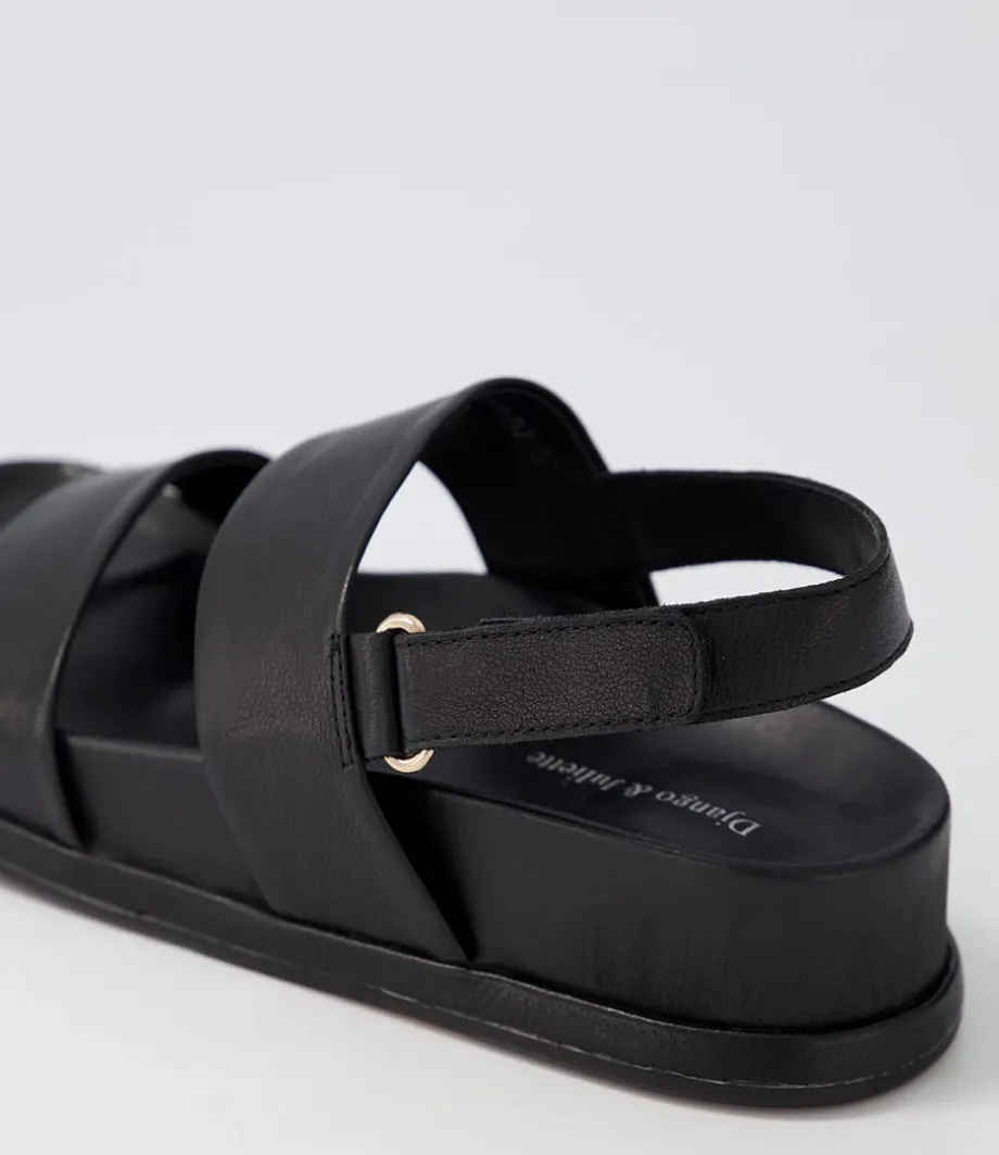 Gabisse Black Leather Sandals