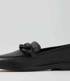 Gapril Black Leather Loafers