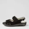 Garda 4 Schwarz Suede Sandals