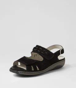 Garda 4 Schwarz Suede Sandals